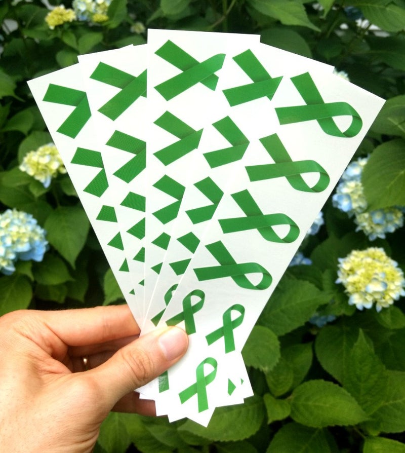 PremiumTT temporary tattoos 40 Green Ribbon Temporary Tattoos: Mental Health Awareness Tattoo - Image 2